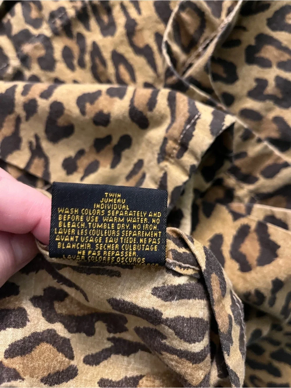 Twin Ralph Lauren Home Flat Sheet Aragon Guinevere Leopard Print Vintage